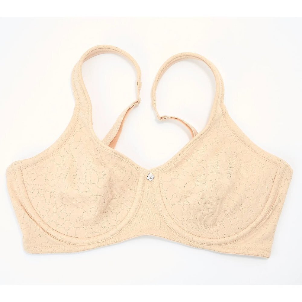 Breezies Graphite Underwire Unlined Floral Jacquard Support Bra Size 46C - Picture 3 of 6